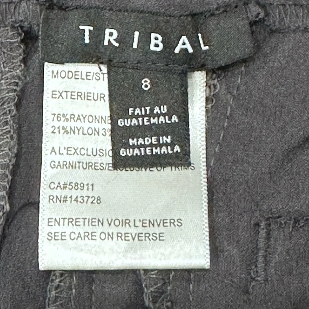 Tribal Women's Pull-On Ankle Pants with Flatten It Tummy Control - Gray - Picture 4 of 8